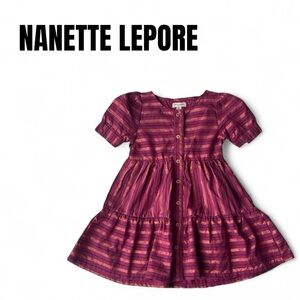 061 Nanette Lepore Burgundy/Rose Gold Dress